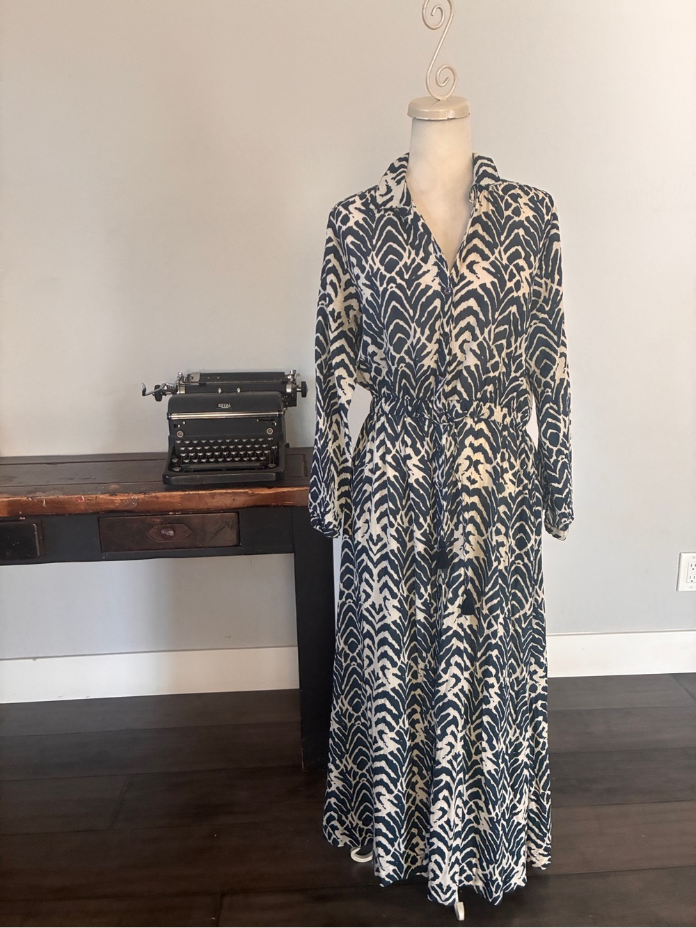 Maison Hotel Bohemian Printed Cotton Maxi Dress - Size Small